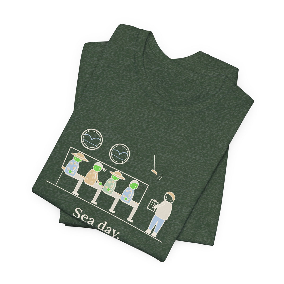 Cruise Ship Nurse T-Shirt - Sea Day. Forty Passengers, One Shade of Green.