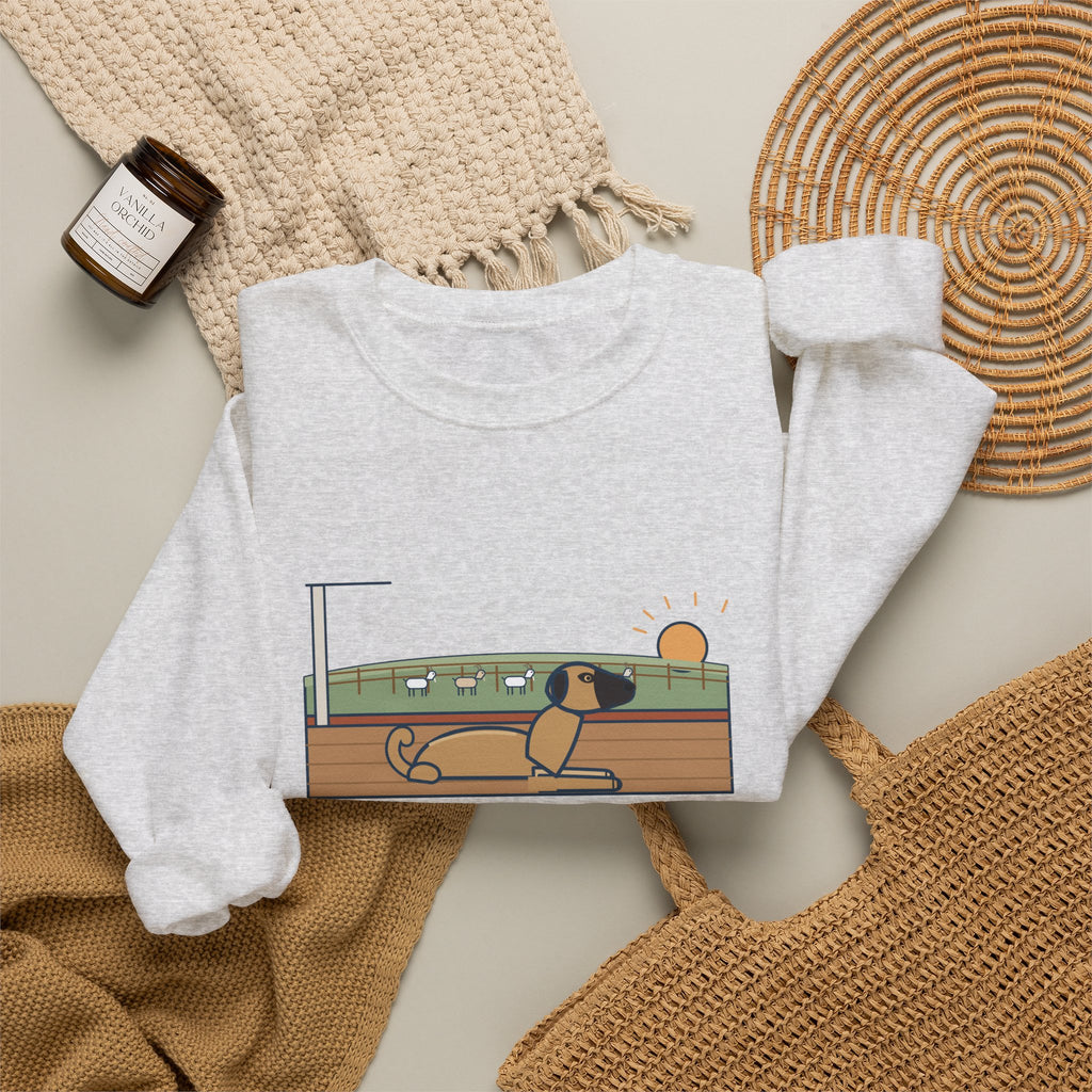 Anatolian Shepherd Crewneck Sweatshirt - Farm Dog Porch Watch Until Sunrise