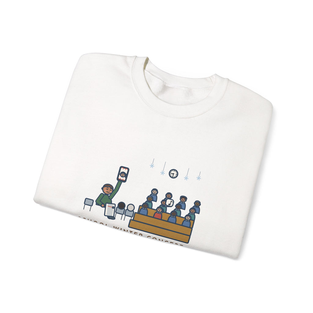 Winter Concert Sweatshirt, Sat for Ninety Minutes, My Kid Sang One Line in the Third Song, Funny Concert Night Crewneck