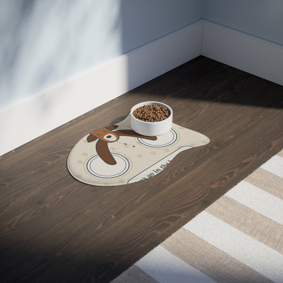 Basset Hound Feeding Mat - Ears Go in the Bowl Too Funny Dog Food Mat