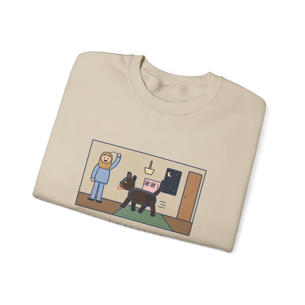 Burmese Cat Sweatshirt, Brought the Hair Tie Back Eleven Times, Funny Hallway Fetch Crewneck