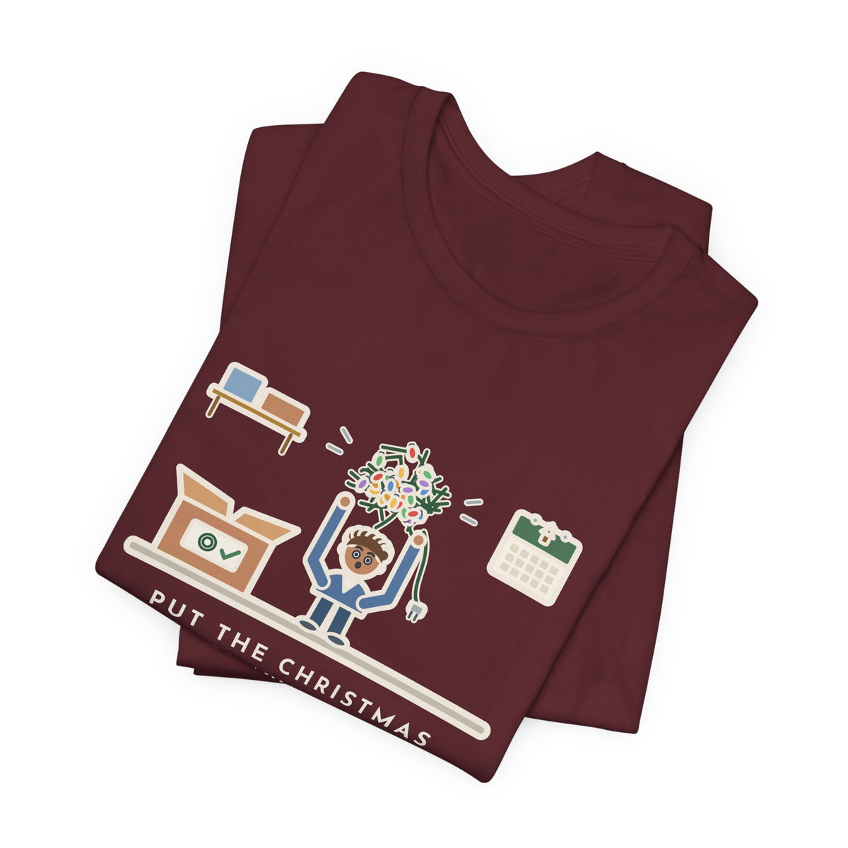 Funny Christmas Lights T-Shirt, Put Away Neatly Last January, Came Out of the Box as One Giant Knot, Garage Reveal Tee