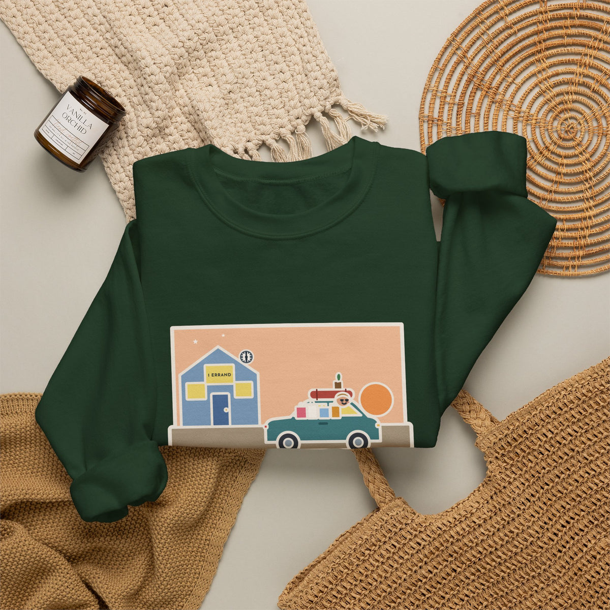 Saturday Errand Sweatshirt, The Plan Was One, Got Home at Six, Funny Driveway at Dusk Crewneck