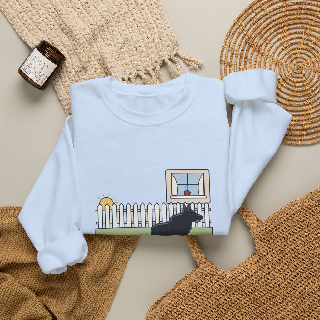 Schipperke Crewneck Sweatshirt - Patrolled the Fence Line Eleven Times Before Breakfast
