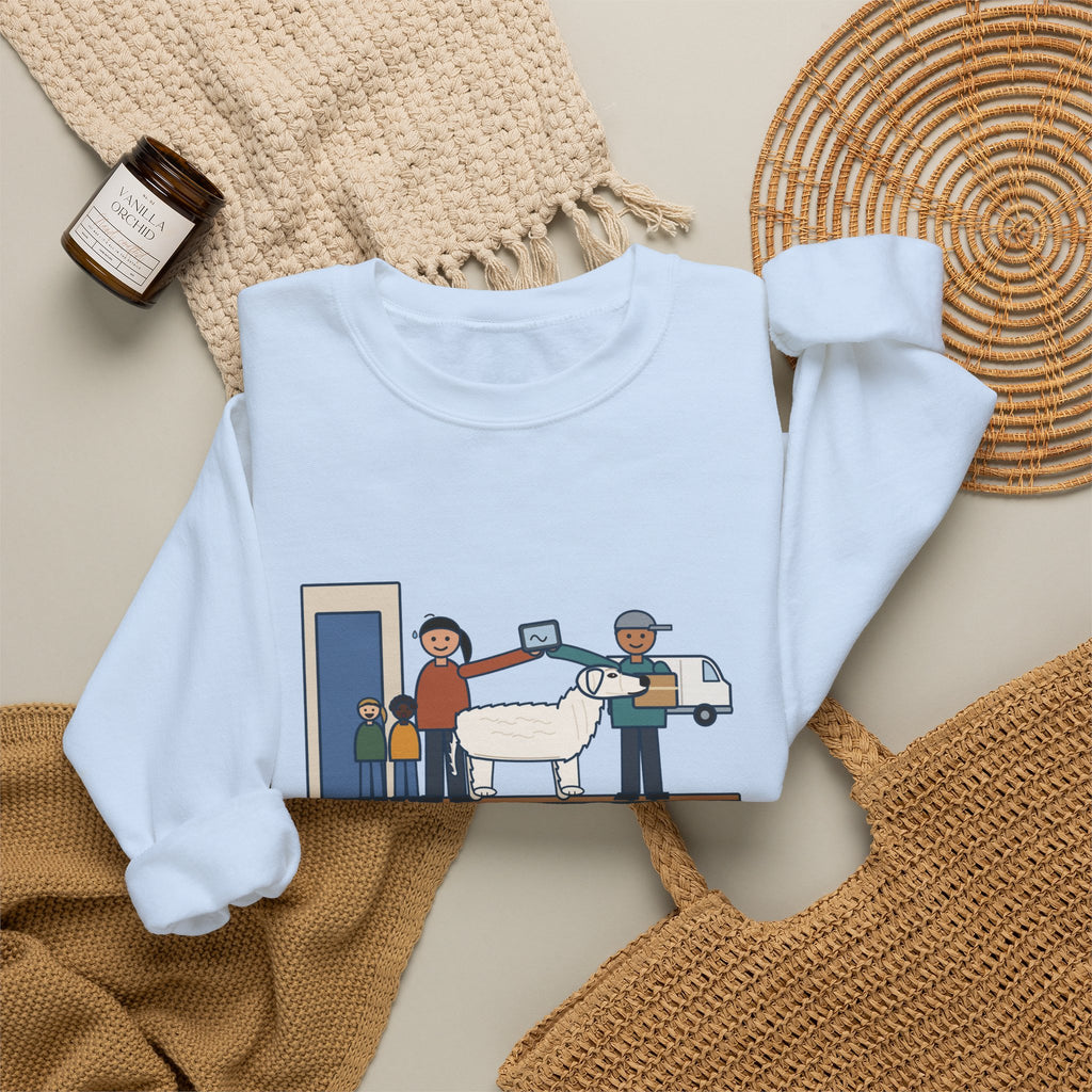 Kuvasz Crewneck Sweatshirt - Kept Watch Over the Kids Until the Delivery Was Signed