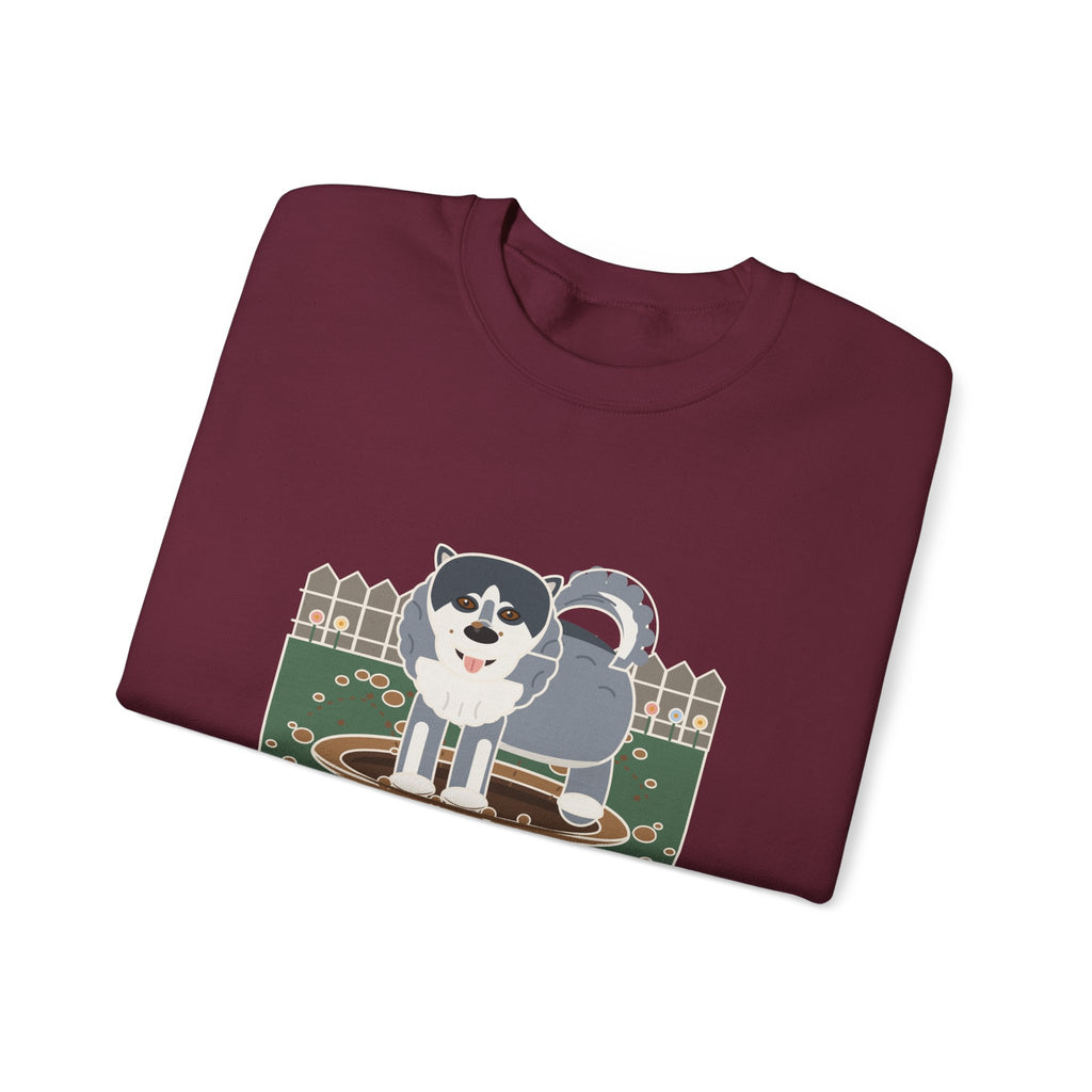 Alaskan Malamute Crewneck Sweatshirt - Malamute-Sized Backyard Crater Dog Owner Gift