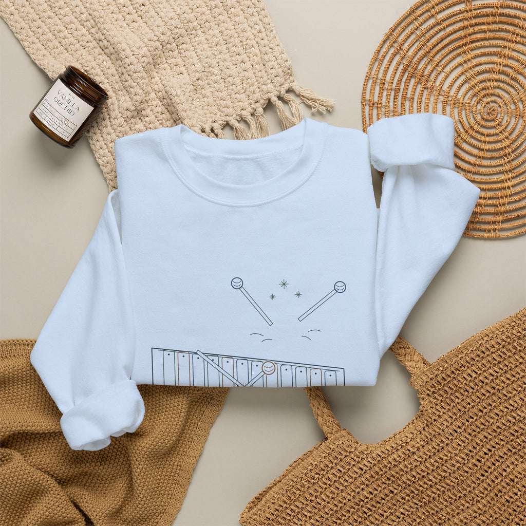 Elementary Music Teacher Crewneck Sweatshirt - Mallets Down, Eyes Up. Music Class Gift