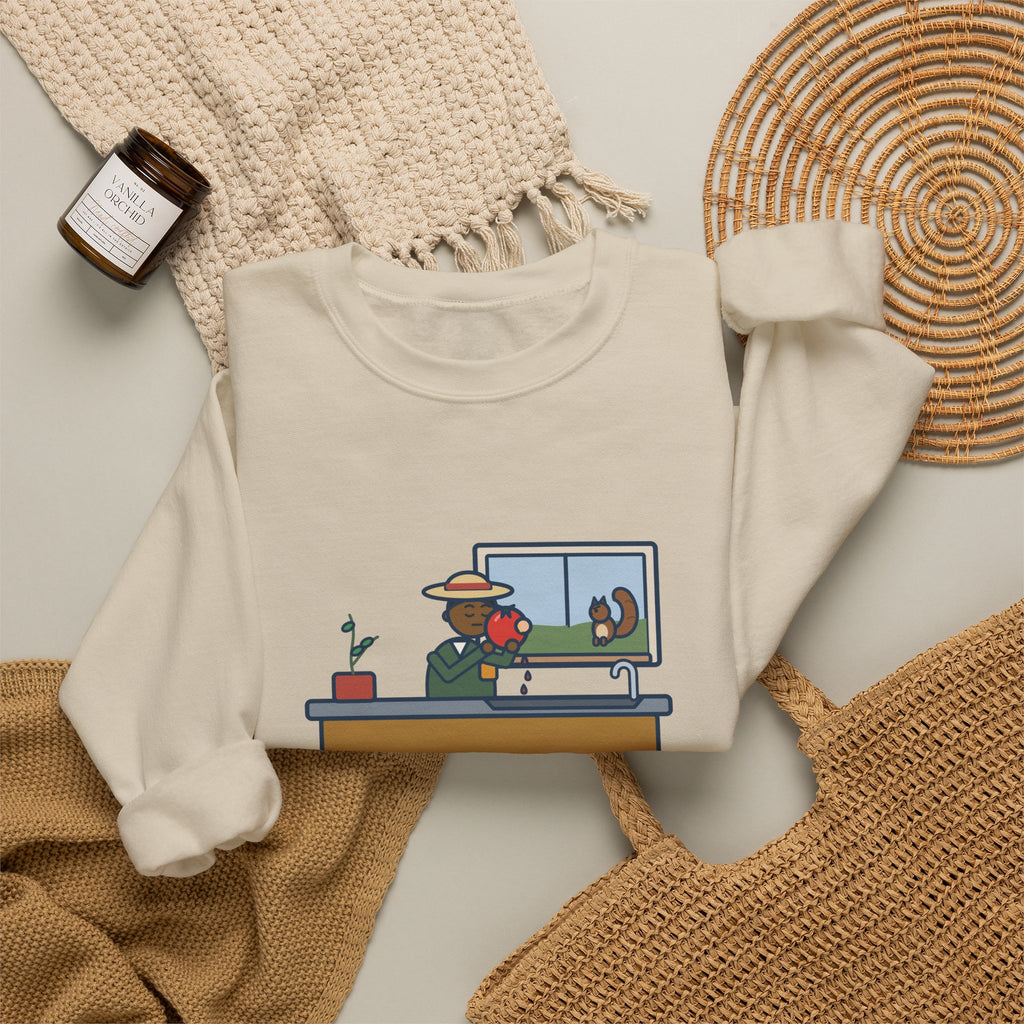 Saved One Tomato From the Squirrels Sweatshirt, Funny Gardener Crewneck with Sink Tomato
