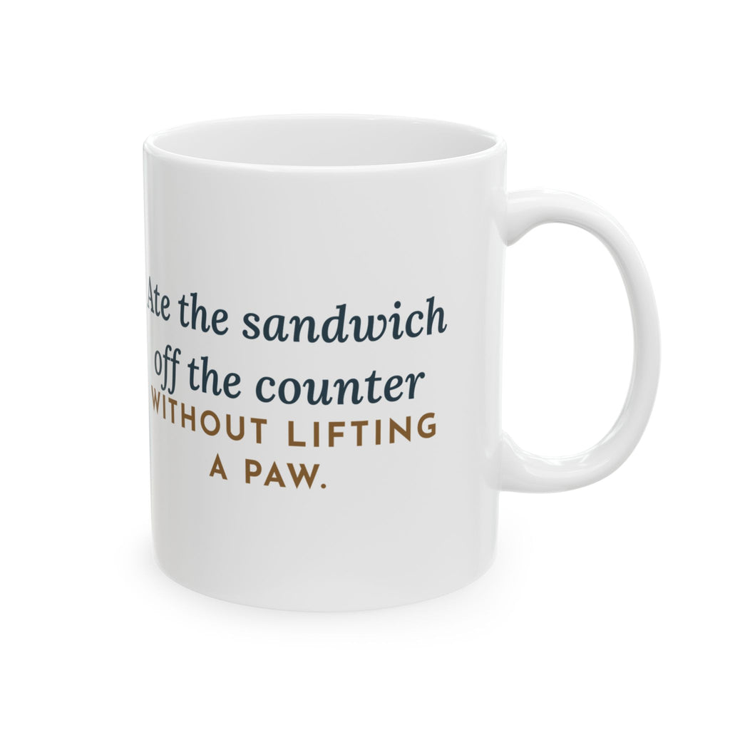 Irish Wolfhound Coffee Mug - Ate the Sandwich Off the Counter Without Lifting a Paw