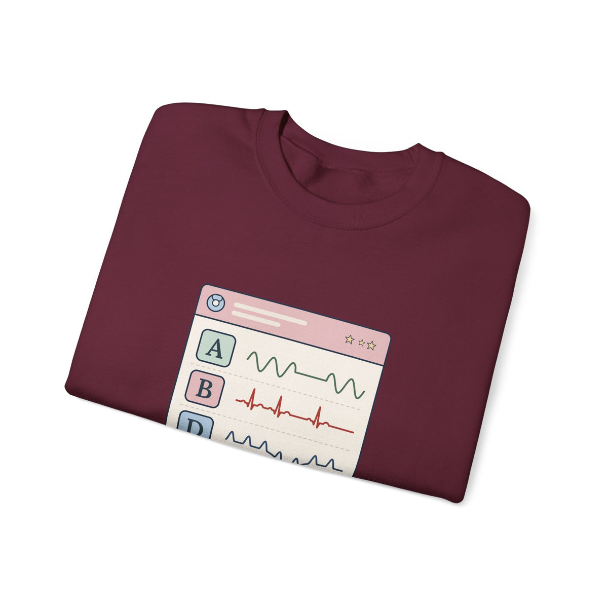 NICU Nurse Crewneck Sweatshirt - A's, B's and D's. Not a Report Card. Neonatal Nurse Gift