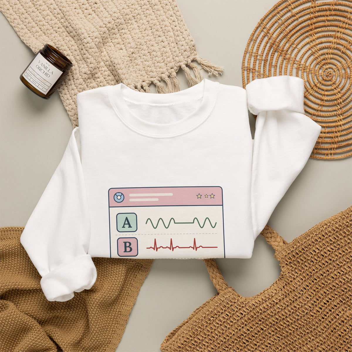 NICU Nurse Crewneck Sweatshirt - A's, B's and D's. Not a Report Card. Neonatal Nurse Gift