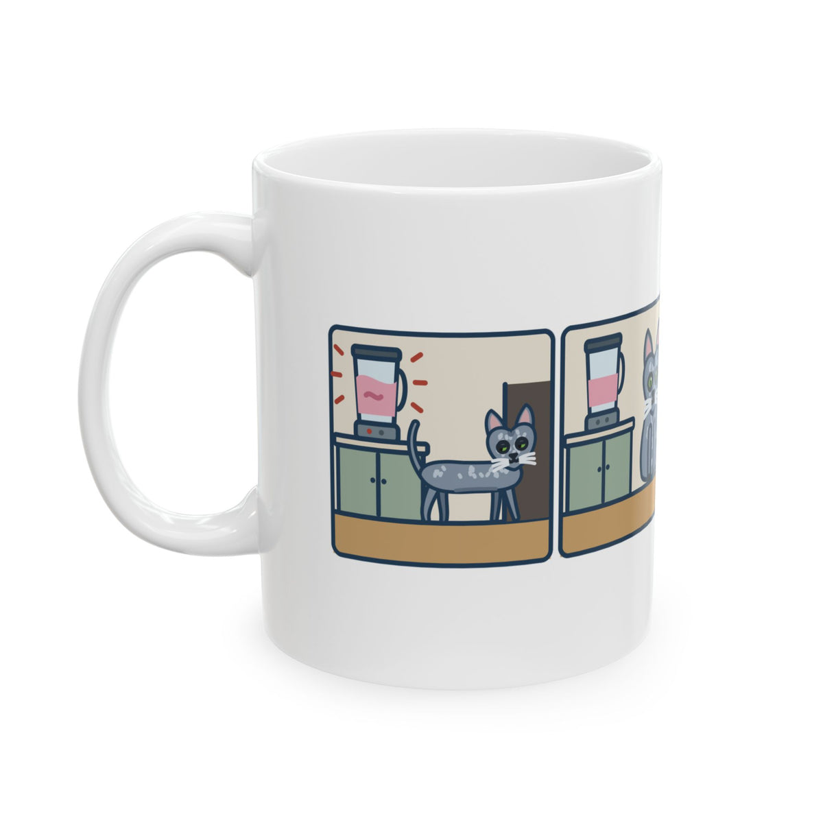 Korat Cat Mug - Left the Room When the Blender Started. Came Back When It Stopped. 11oz Mug