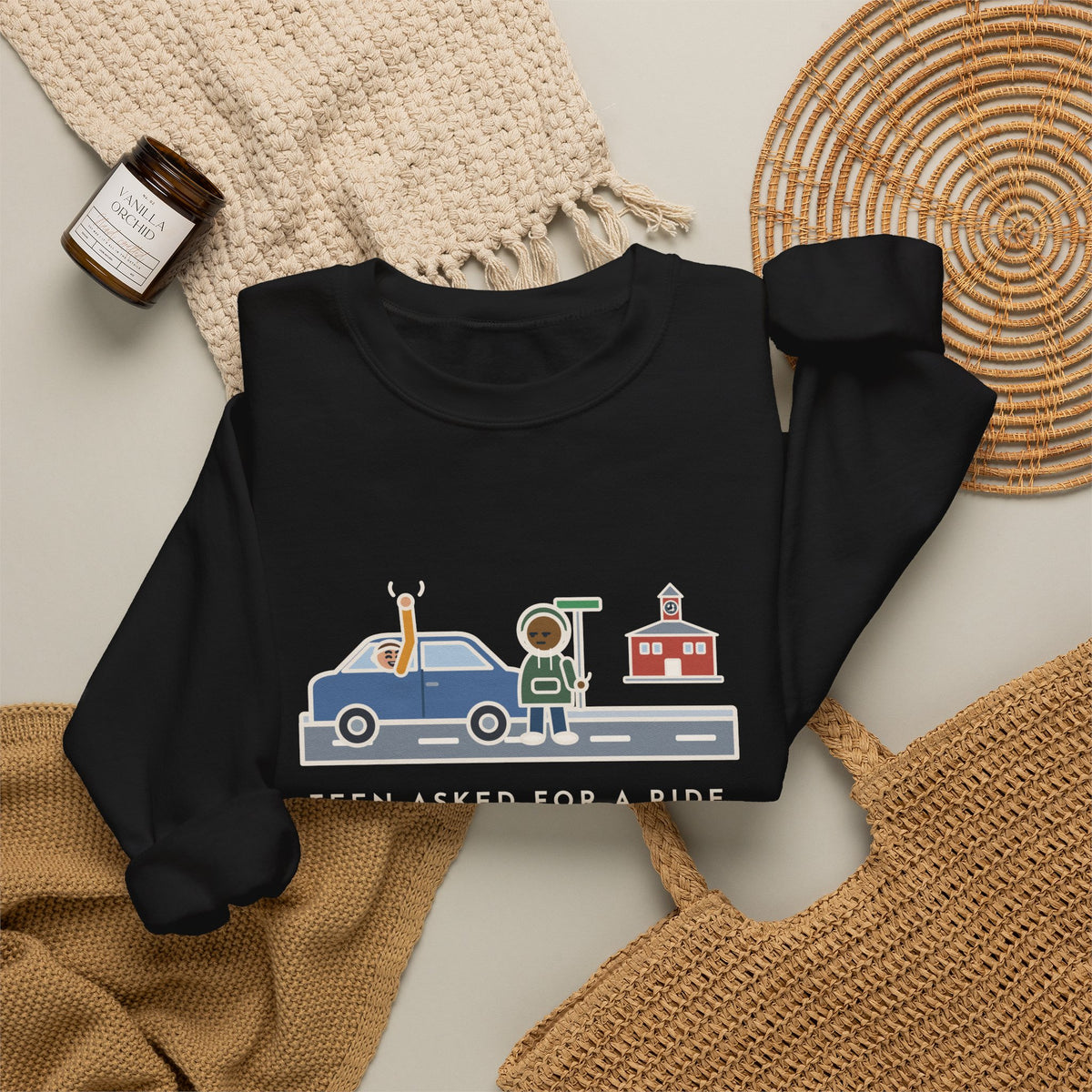 Teen Parent Sweatshirt, Teen Asked for a Ride, Wanted to Be Dropped Off a Block Away, Funny Street Corner Crewneck