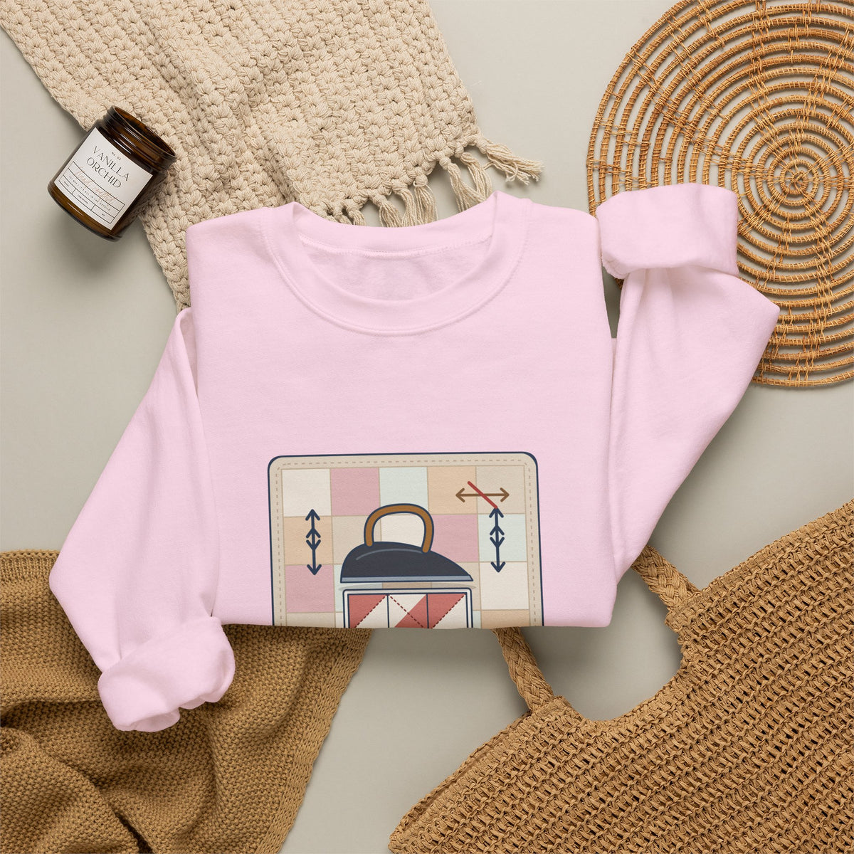 Quilting Crewneck Sweatshirt - Press, Don't Iron. Cozy Quilter Gift