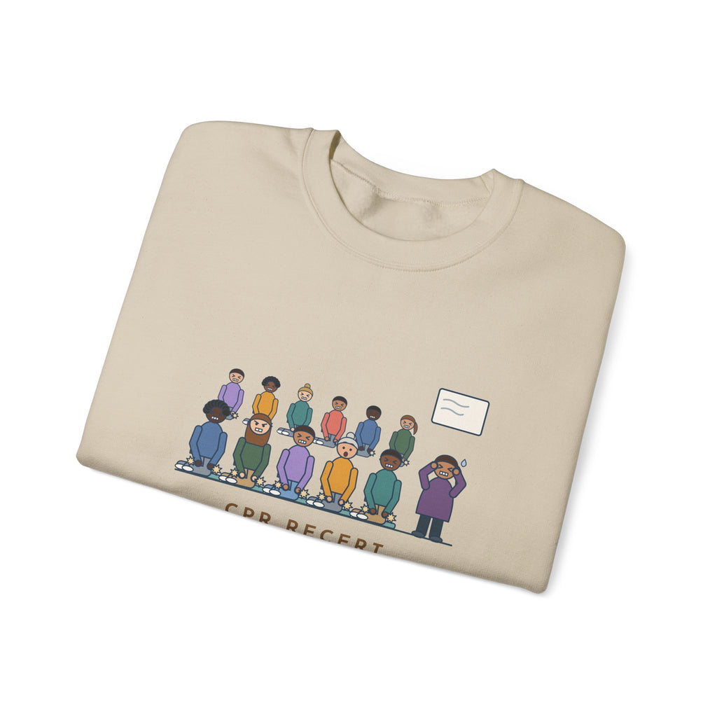 CPR Instructor Nurse Crewneck Sweatshirt - Recert Day, Sixty Cracking Knees