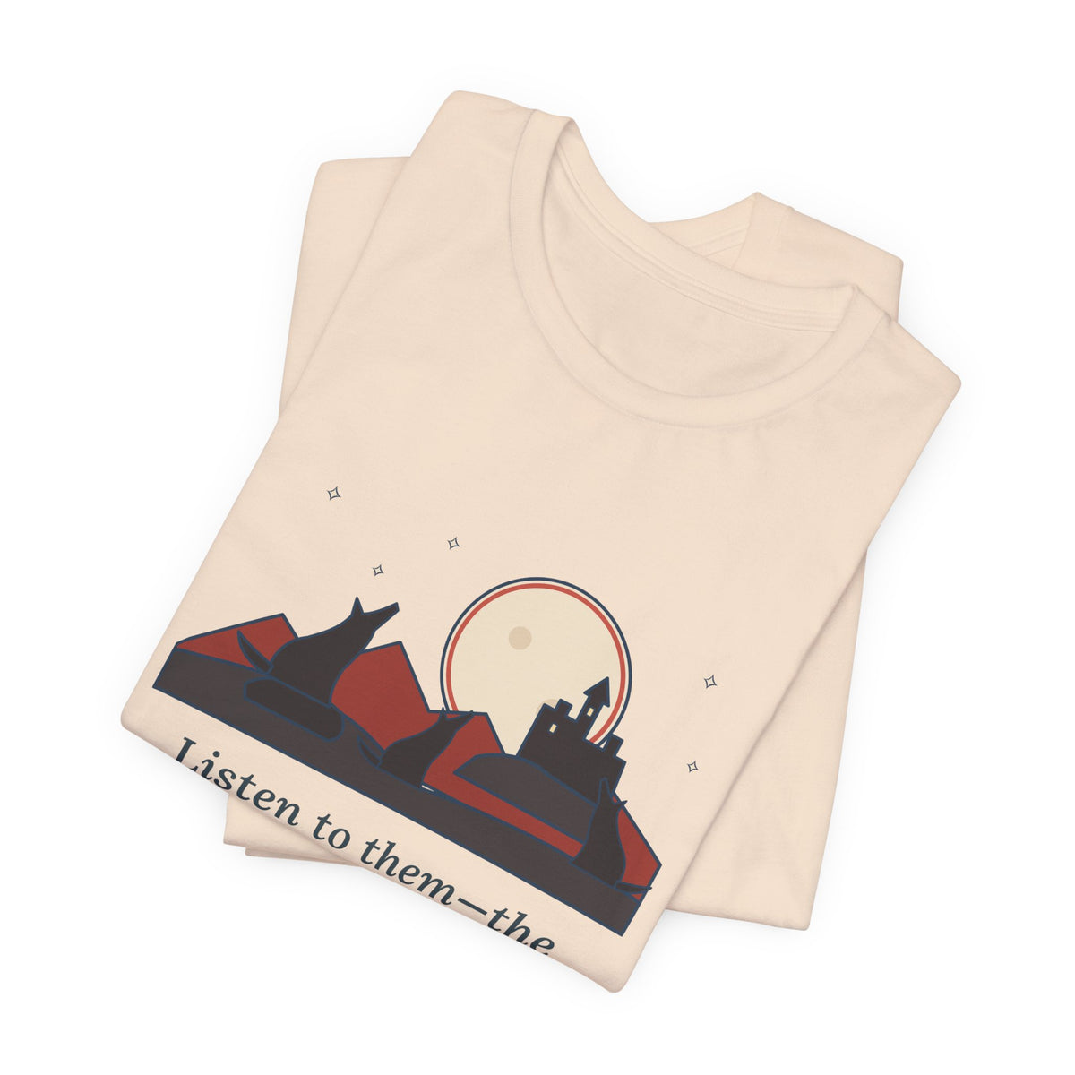 Bram Stoker Quote T-Shirt, The Children of the Night, Gothic Wolves and Red Moon Tee