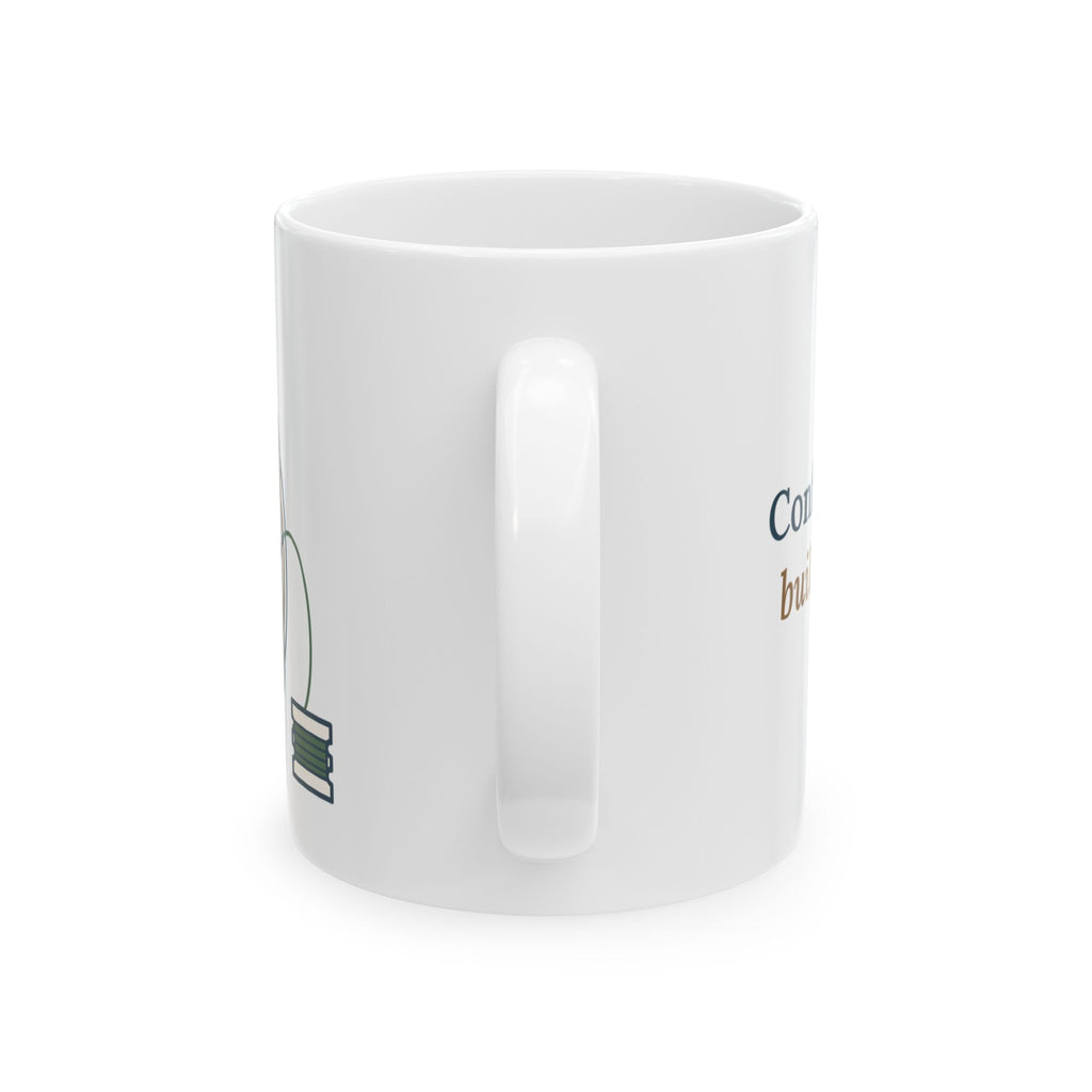 Cross-Stitch Coffee Mug - Confetti Stitches Build Character Stitcher Gift
