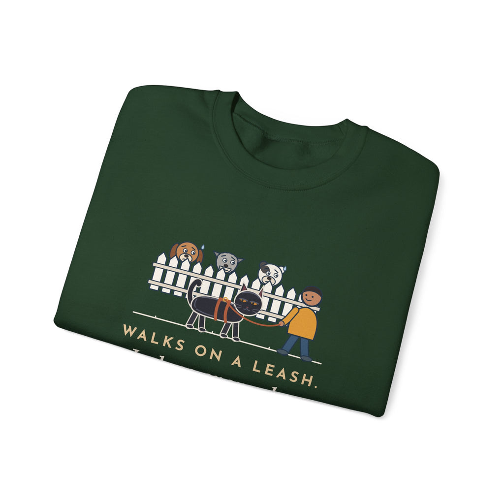 Bombay Cat Crewneck Sweatshirt - Walks on a Leash, Judges Every Dog