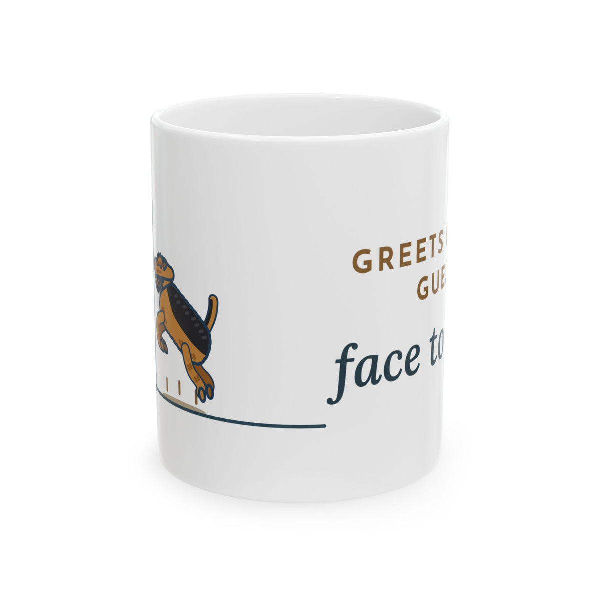 Airedale Terrier Coffee Mug 11oz - Front Door Boing, Funny Terrier Greeter Mug