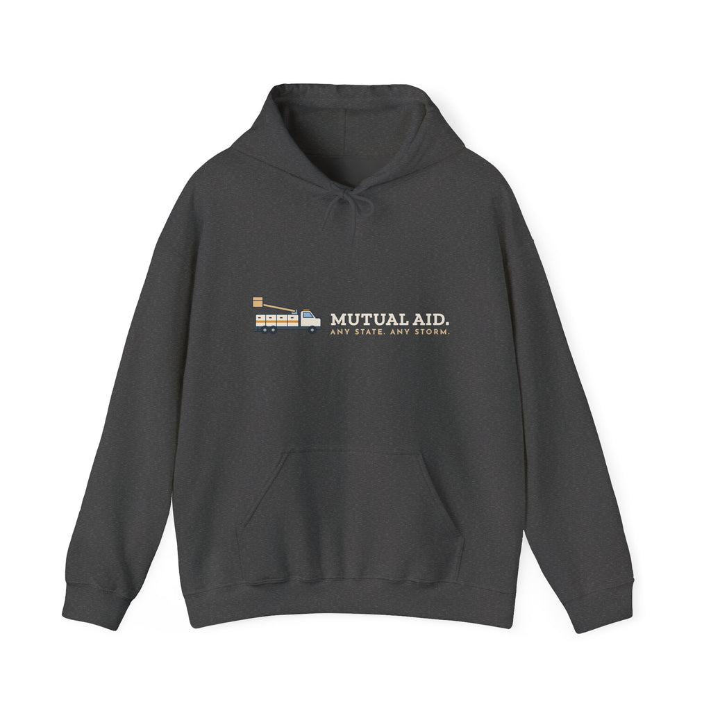 Lineworker Hoodie - Mutual Aid. Any State. Any Storm. Lineman Gift Hoodie