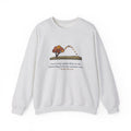 Every Leaf Speaks Bliss to Me Sweatshirt, Autumn Emily Brontë Quote Crewneck with Windswept Moor Tree