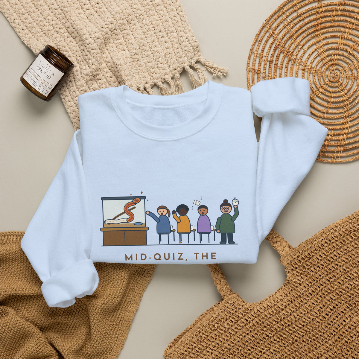 Zoology Teacher Crewneck Sweatshirt - Class Snake Shed During the Quiz