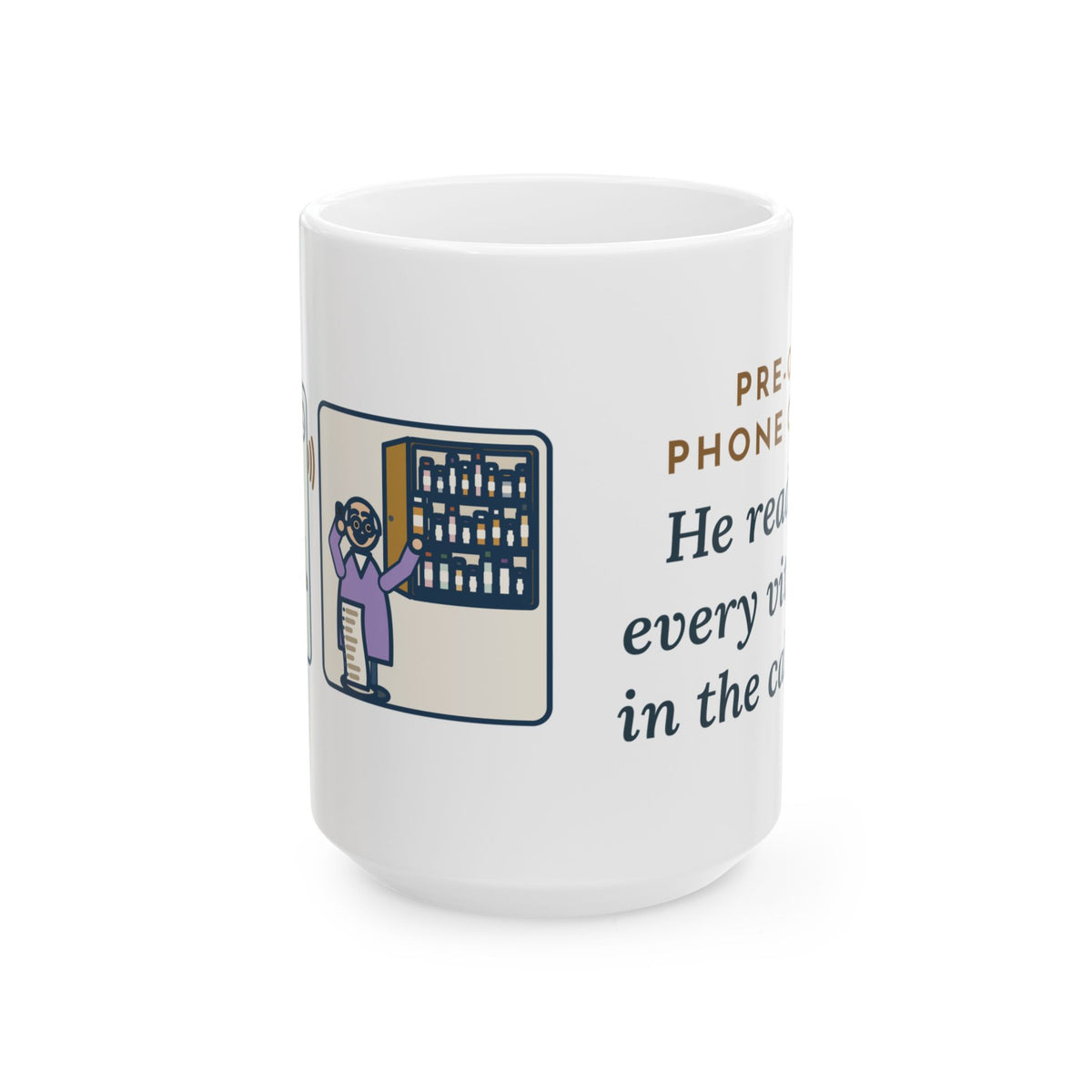 Large 15oz Pre-Admission Testing Nurse Mug - Grandpa Read Every Vitamin Nurse Gift