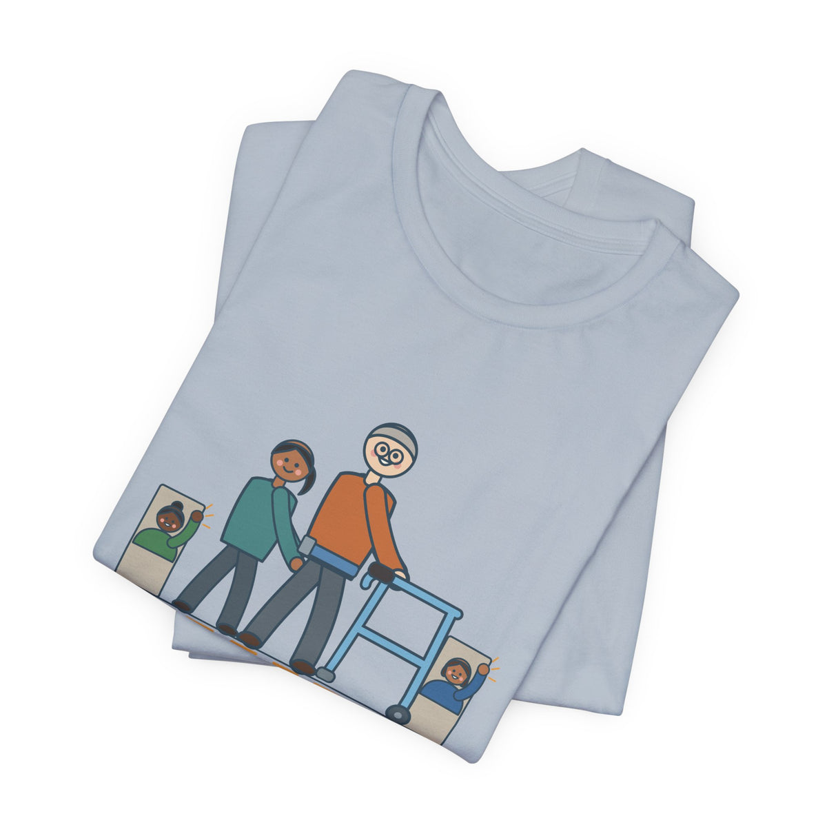Inpatient Rehab Nurse T-Shirt - Ten Feet With the Walker, The Whole Hall Cheered