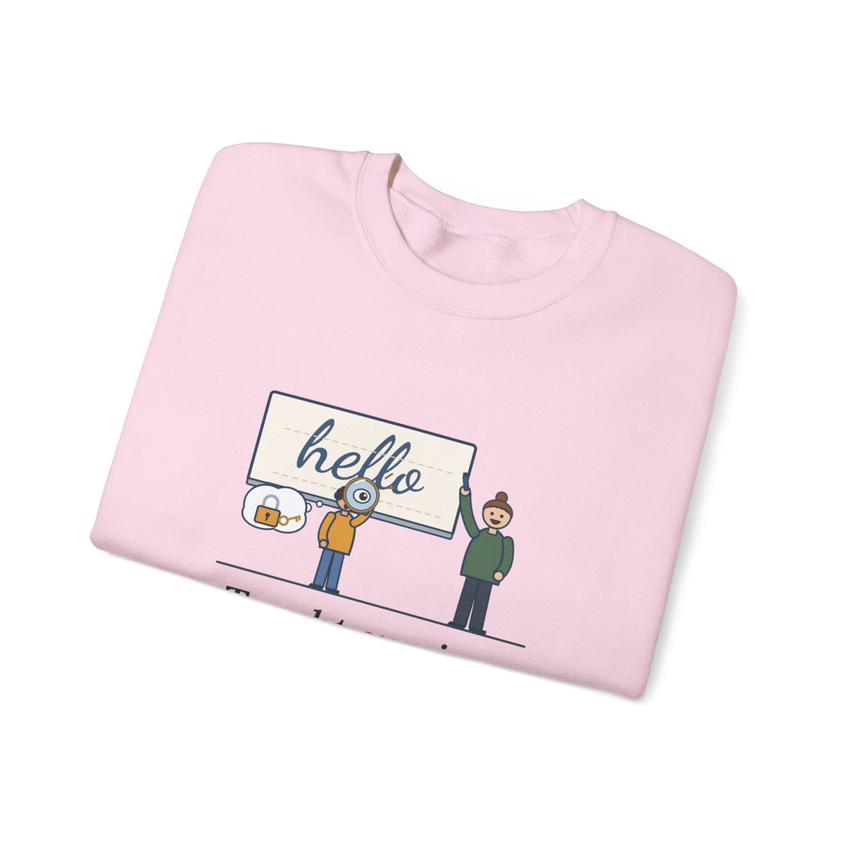 Cursive Handwriting Teacher Crewneck Sweatshirt - Secret Code Magnifying Glass Student