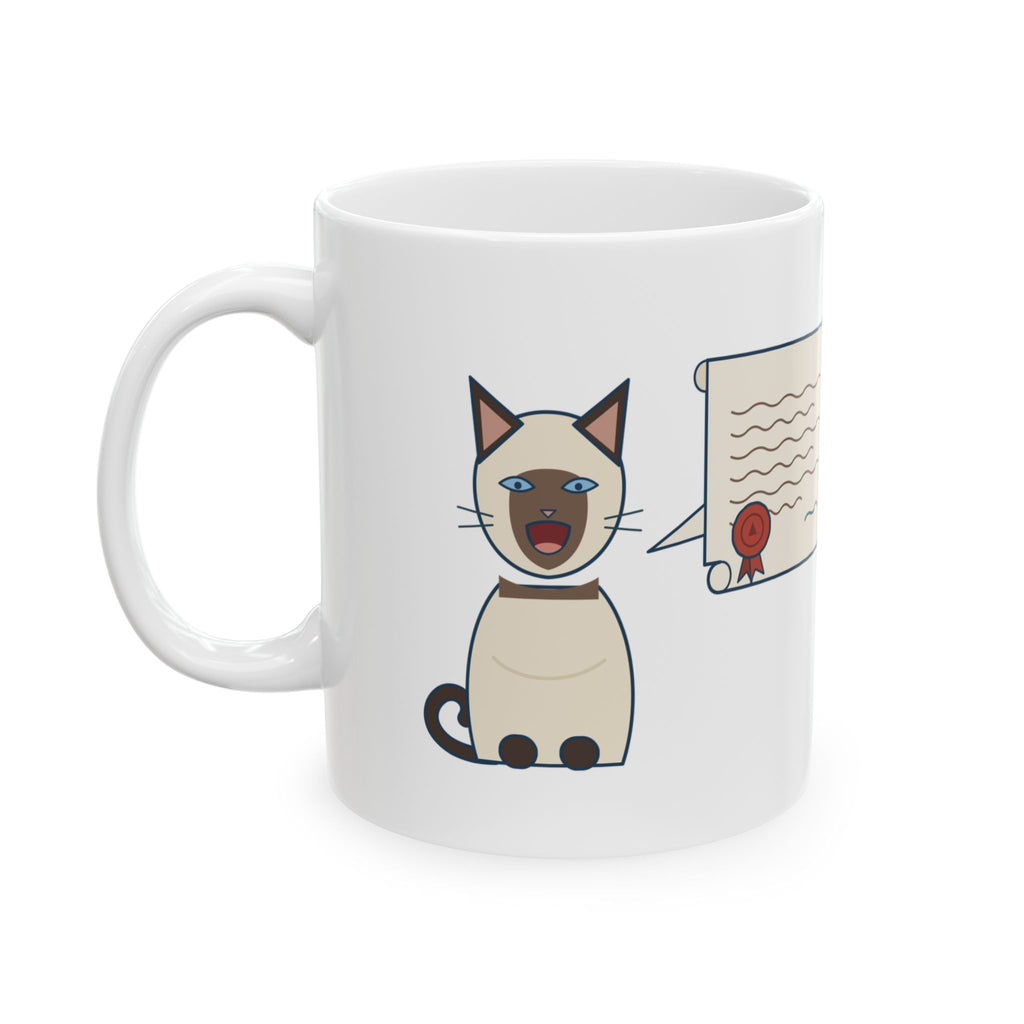 Siamese Cat Coffee Mug - Fluent in Complaint Funny Talkative Cat Owner Mug