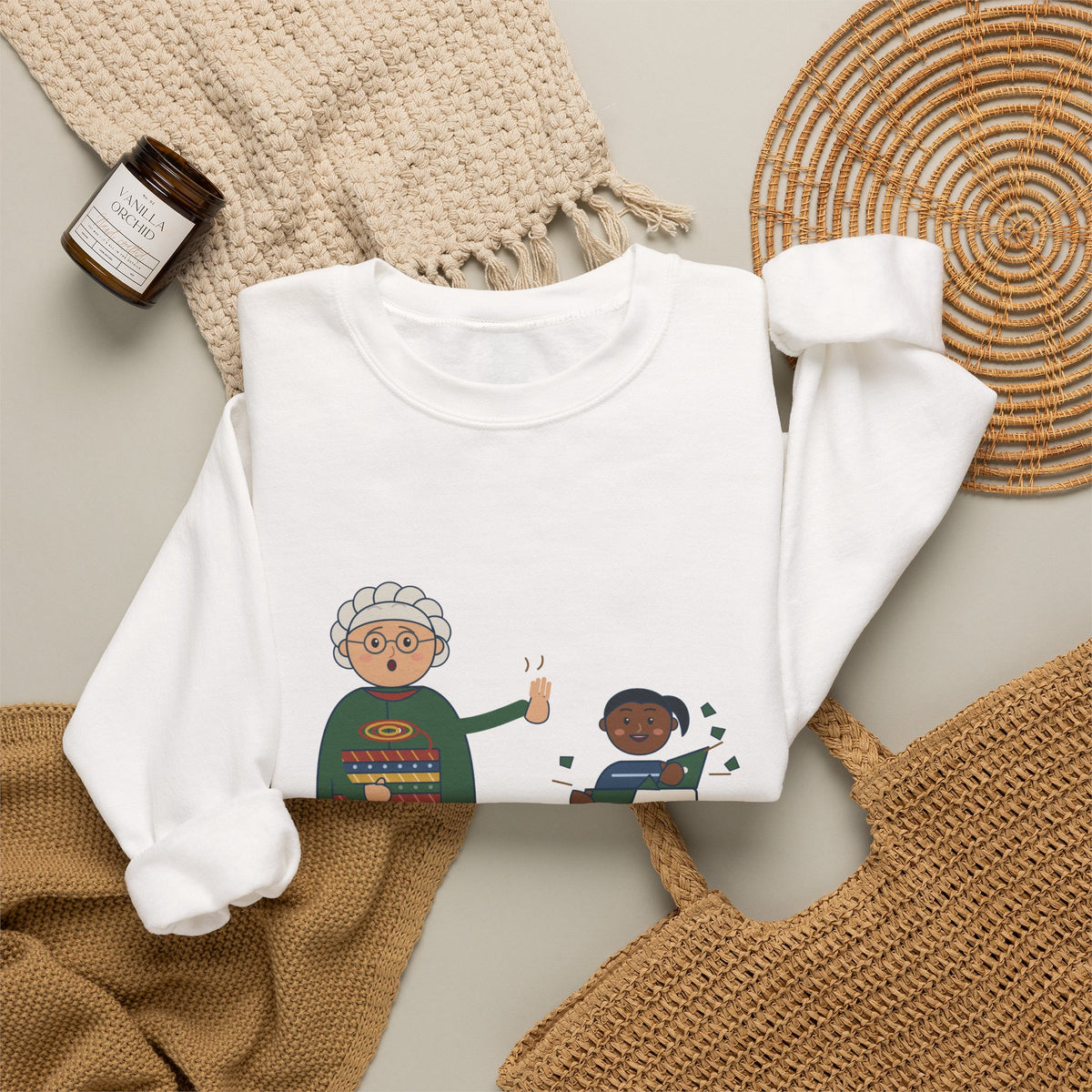 Grandma Christmas Crewneck Sweatshirt - Unwrap Carefully. I'm Reusing That Paper.
