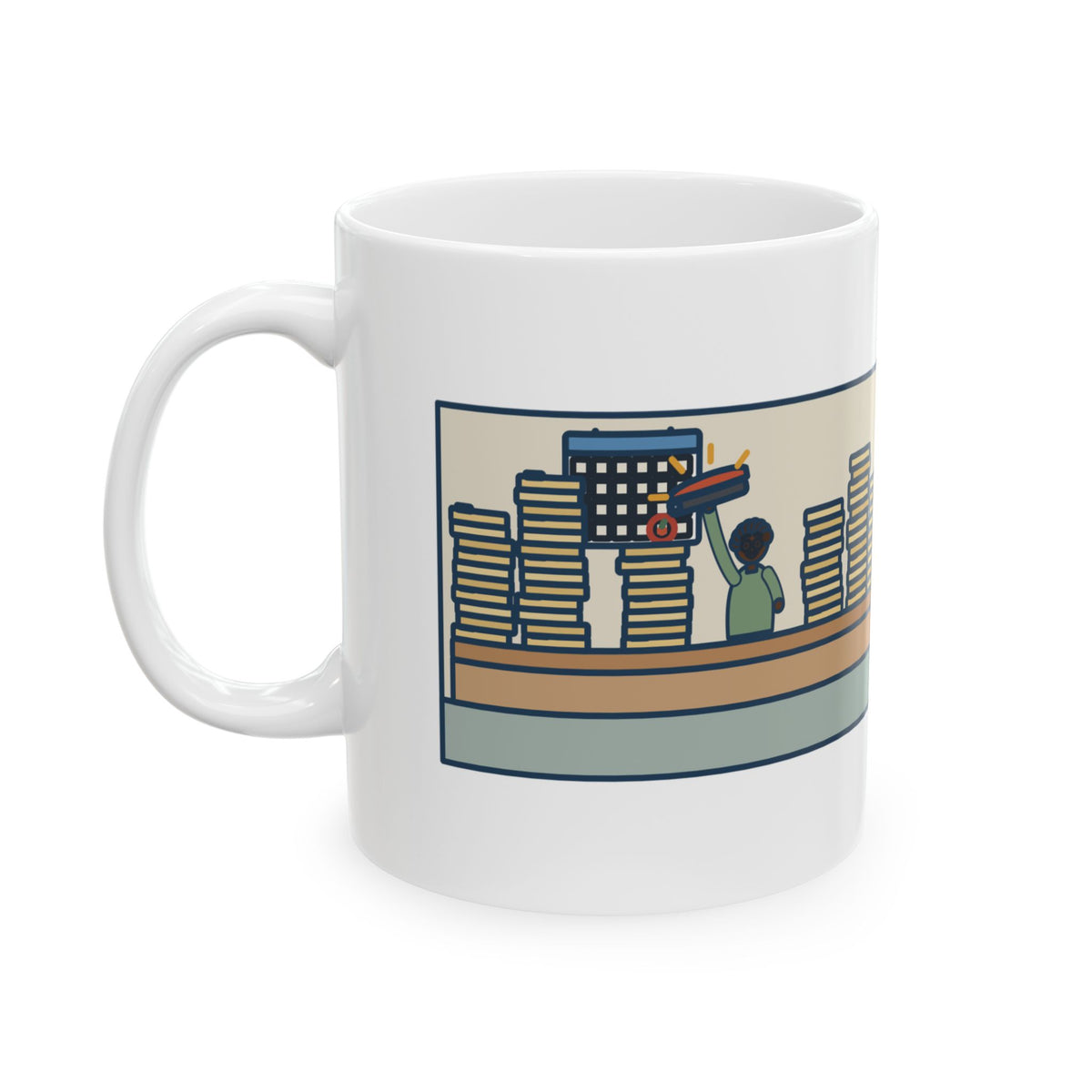 School Registrar Mug, August, Three Hundred Enrollment Forms and One Stapler, Funny Coffee Mug 11oz