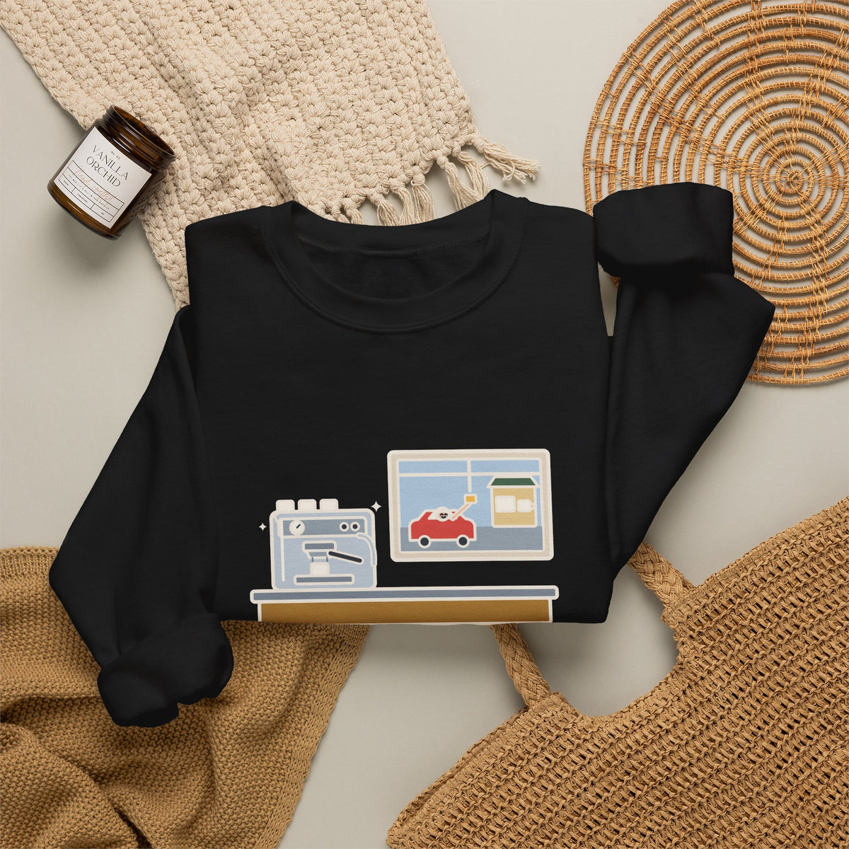 Coffee Sweatshirt, Bought an Espresso Machine, Still Stop for Coffee on the Way to Work, Funny Drive-Through Crewneck