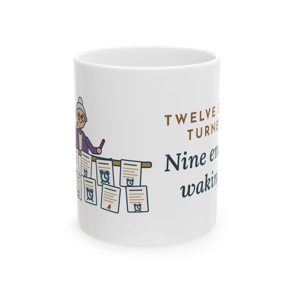 Creative Writing Teacher Coffee Mug - Twelve Stories, Nine End With Waking Up