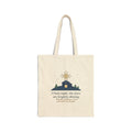 The Stars Are Brightly Shining Tote Bag, Christmas Cappeau Quote Tote with Star over Stable