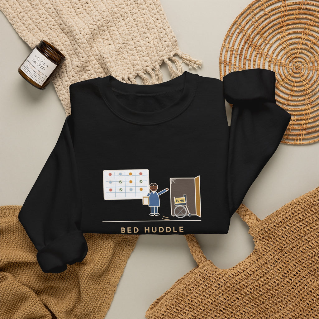 Bed Management Nurse Crewneck Sweatshirt - Three Beds and a Long-Lost Wheelchair