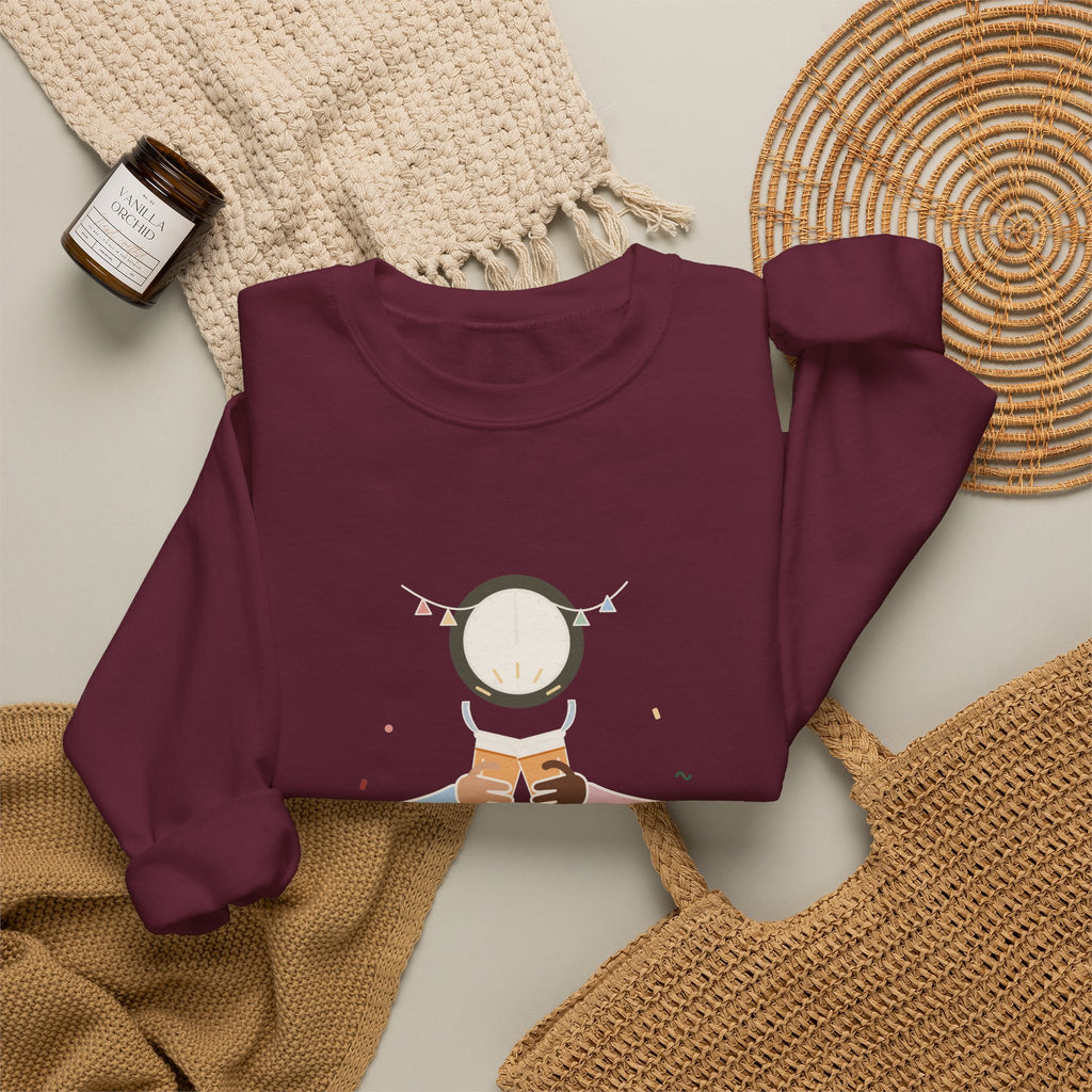 Night-Shift Nurse Crewneck Sweatshirt - New Year's Toast: Apple Juice, Nurses' Station