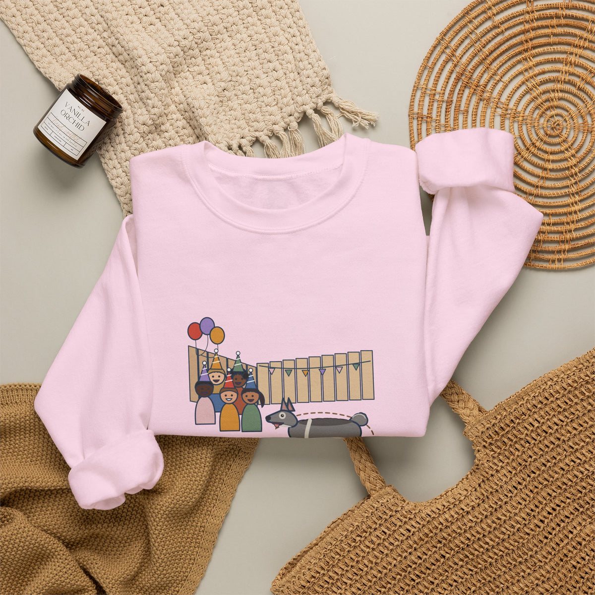 Swedish Vallhund Crewneck Sweatshirt - Herded the Birthday Party Into One Corner