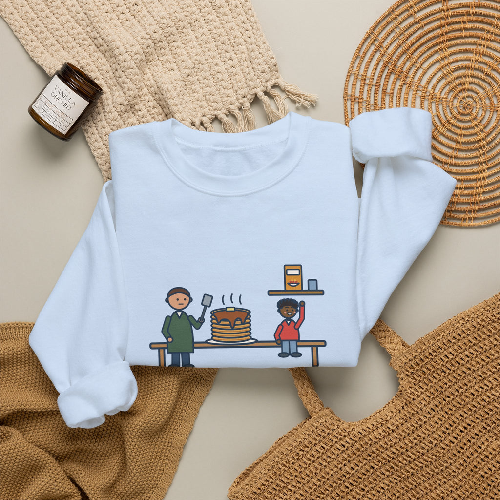 Parent Sweatshirt, Made Pancakes by Special Request, The Kid Now Wanted Cereal, Funny Breakfast Table Crewneck