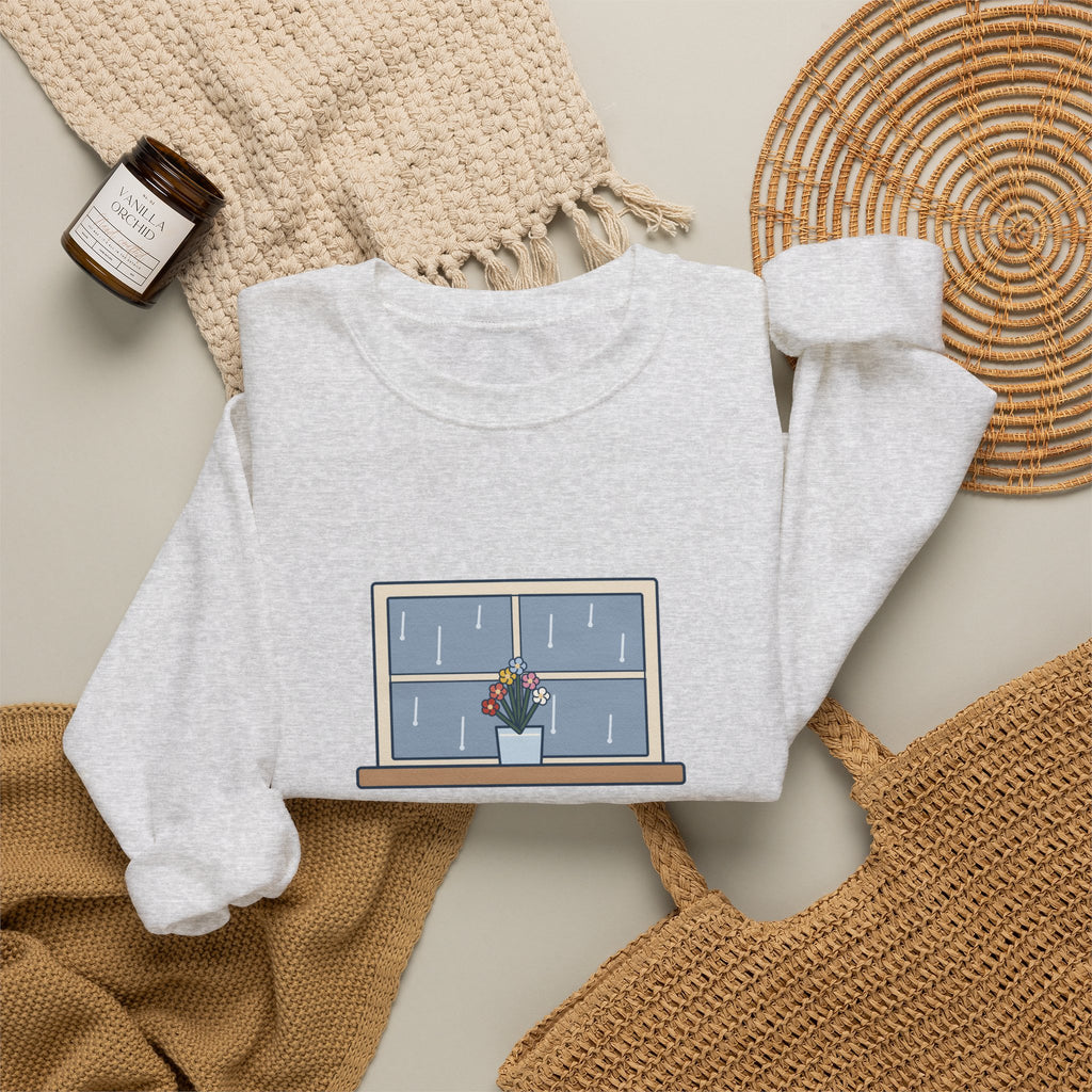 How Ardently I Admire and Love You Sweatshirt, Romance Jane Austen Quote Crewneck with Rainy Window