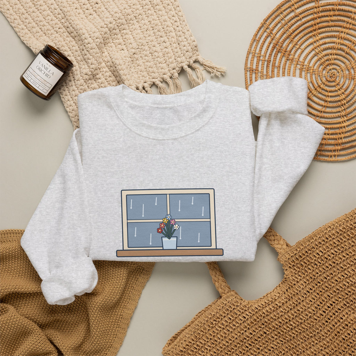 How Ardently I Admire and Love You Sweatshirt, Romance Jane Austen Quote Crewneck with Rainy Window