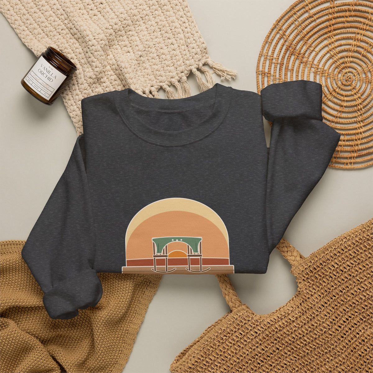 Grow Old Along with Me Sweatshirt, Anniversary Browning Quote Crewneck with Porch Rocking Chairs