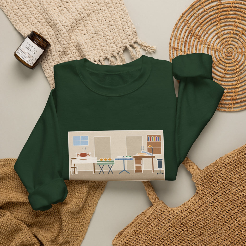 Funny Thanksgiving Sweatshirt, Four Tables and My Desk, Big Family Host Crewneck