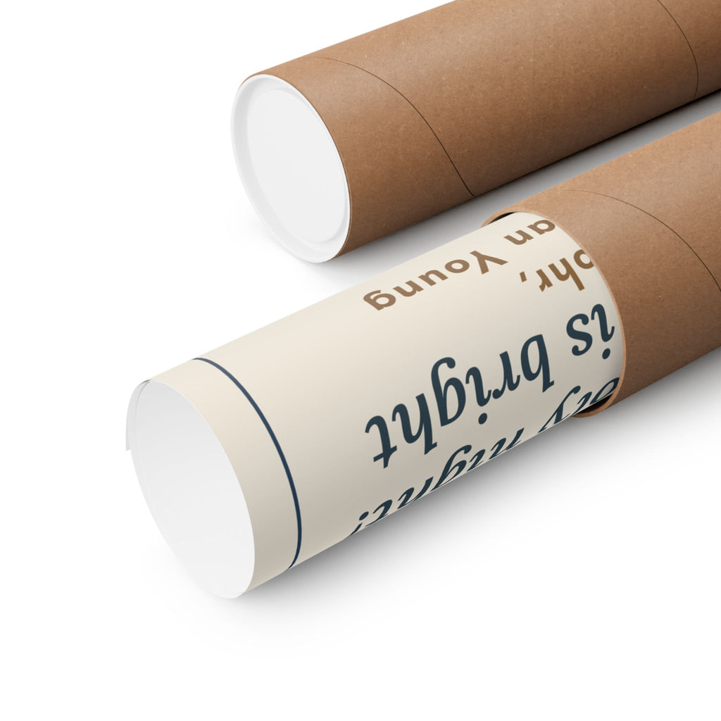Joseph Mohr Quote Poster, All Is Calm, All Is Bright, Christmas Snowy Village Night Wall Art