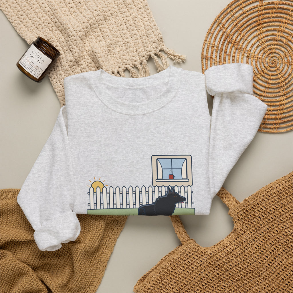 Schipperke Crewneck Sweatshirt - Patrolled the Fence Line Eleven Times Before Breakfast