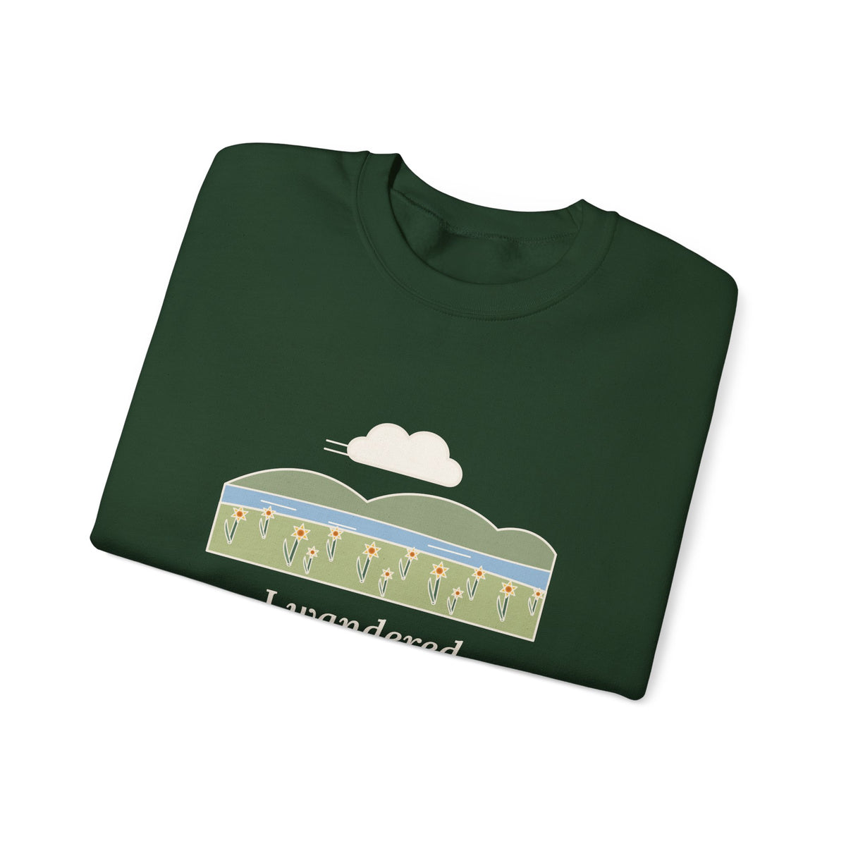 I Wandered Lonely as a Cloud Sweatshirt, Spring Wordsworth Quote Crewneck with Daffodil Meadow