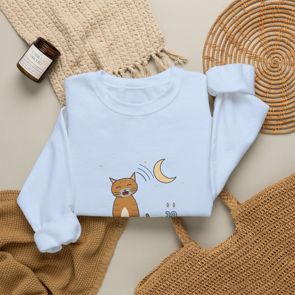 Senior Cat Crewneck Sweatshirt - Nineteen Years Old. Yells at 3 a.m. Earned It.