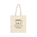 Curiouser and Curiouser Tote Bag, Whimsical Lewis Carroll Literary Quote Tote with Teacup Door