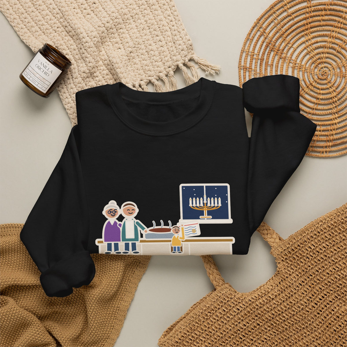 Hanukkah Brisket Sweatshirt, Grandma's Recipe, Three Generations, the Same Index Card, Funny Recipe Card Crewneck