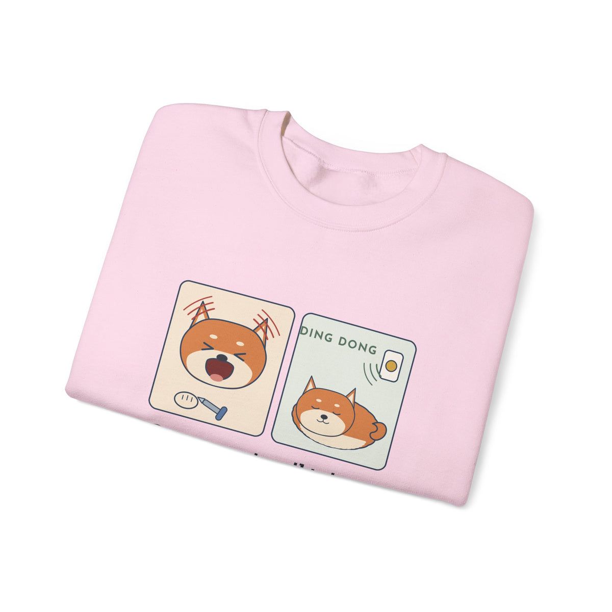 Shiba Inu Crewneck Sweatshirt - Screams at Nail Trims. Ignores the Doorbell.